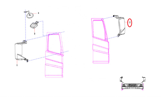 60025737 60025736 ชุดกระจกมองหลัง (L) CB311-SL611BL SR1400/350 สำหรับ SANY Mobile Crane STC250