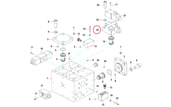 A229900005589 แผ่นปิด Magnetic Overflow Valve CVU-32-C3-W-H สำหรับ SANY